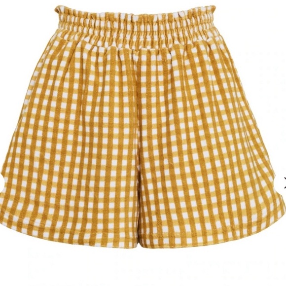 Faithfull the Brand Reggie Yellow Gingham Terry Shorts